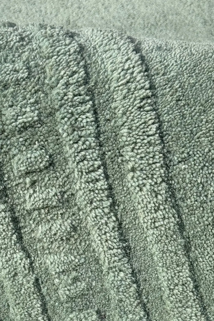 Zen Garden sage green carved hand-tufted wool rug