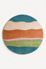 Stitched and Striped Round Hand-Tufted Rug