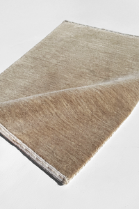 neutral light tan area rug in hand-loomed wool