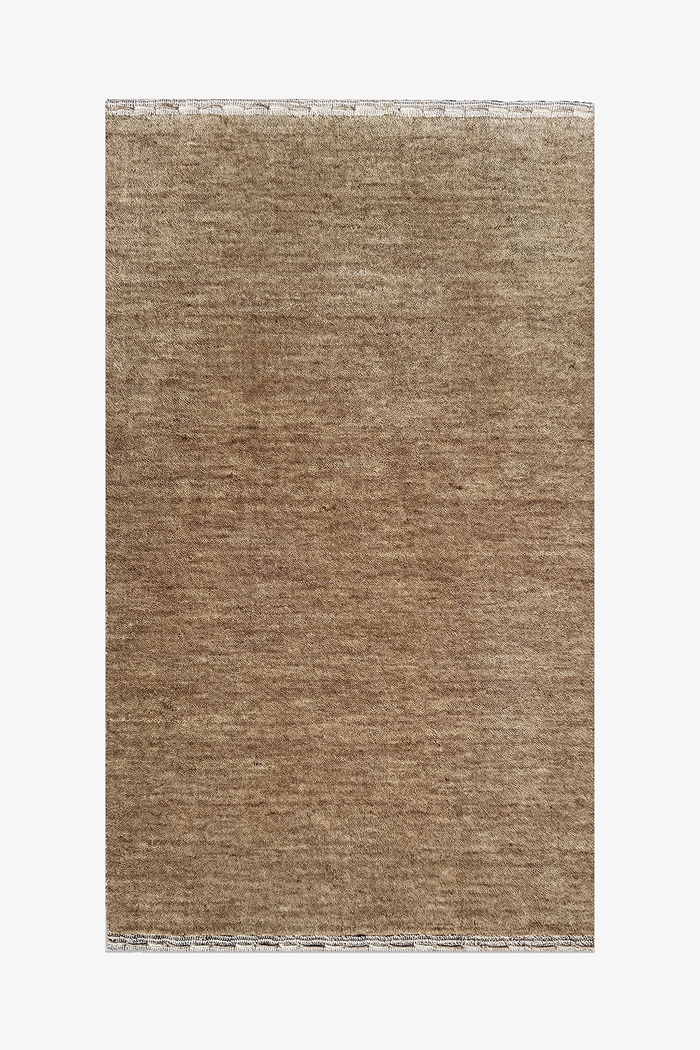 beige wool area rug hand-loomed