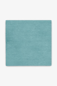 Customizable Solid Color Square Tufted Wool Rug
