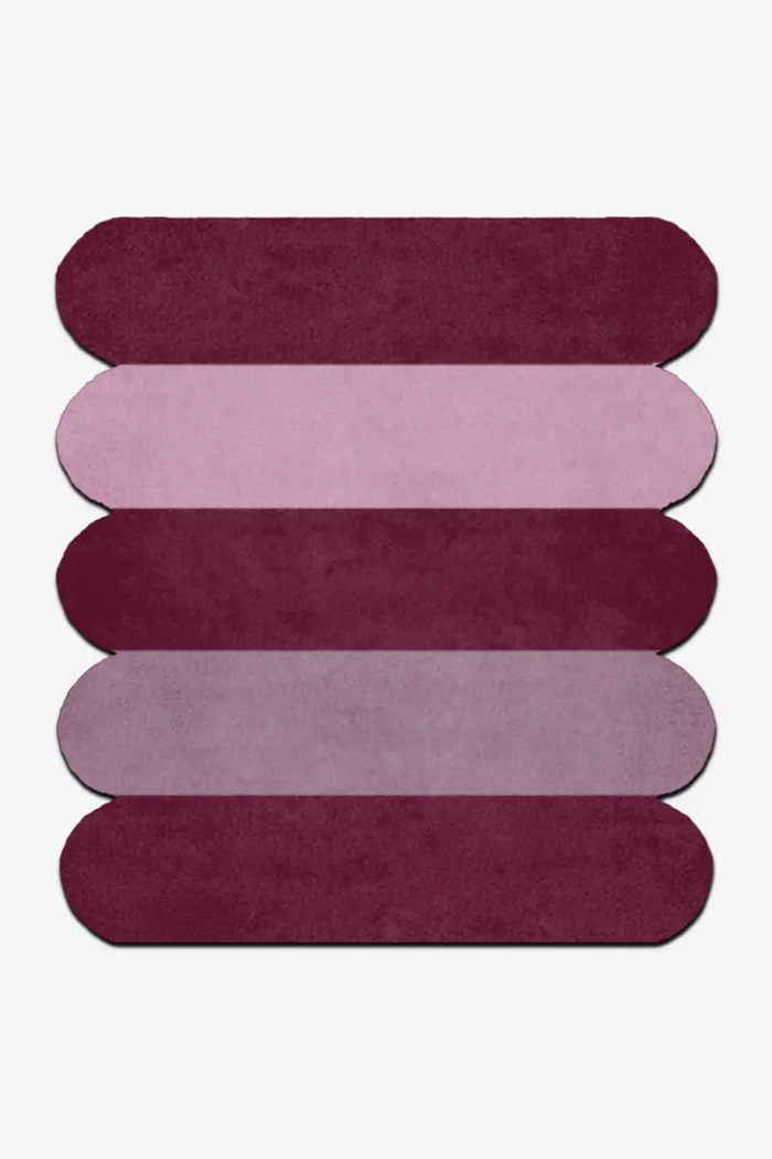 unique pink, purple, and mauve wool custom rug