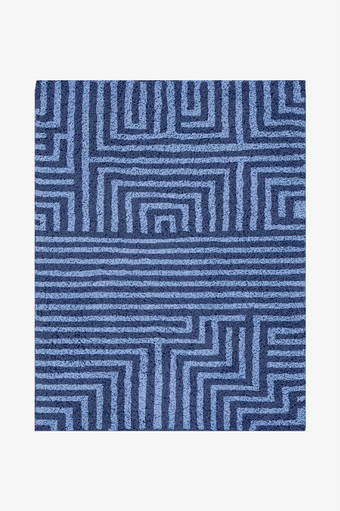 Customizable Maze Hand-Knotted Shag Wool Rug