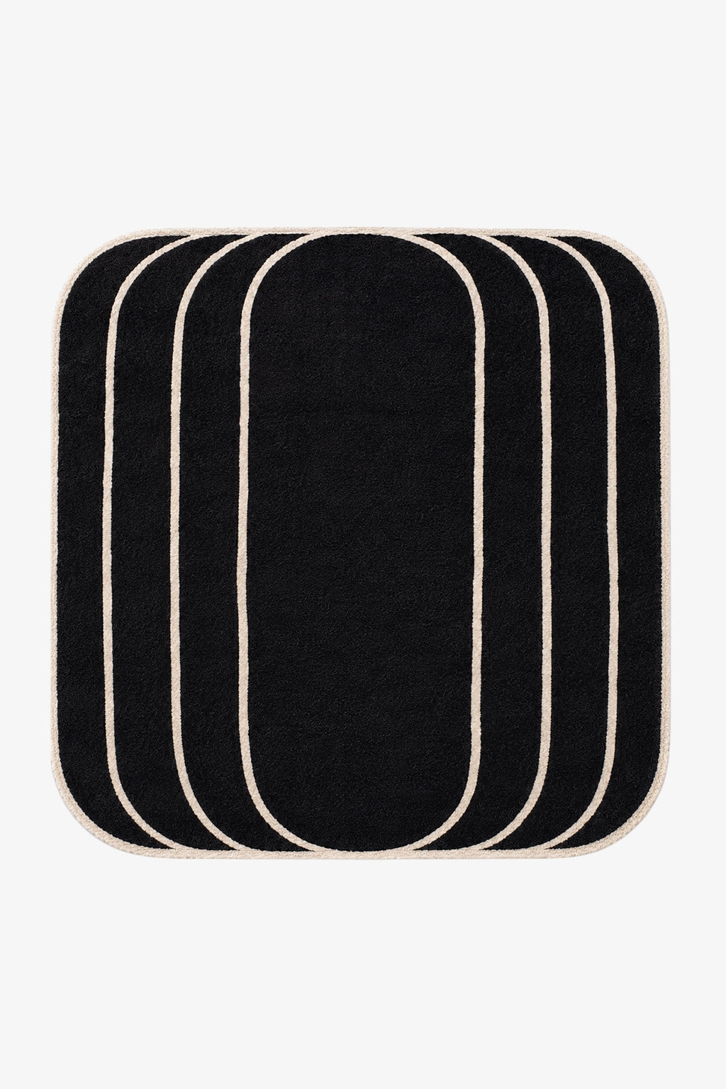 black and white modern square rug