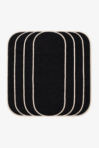 black and white modern square rug