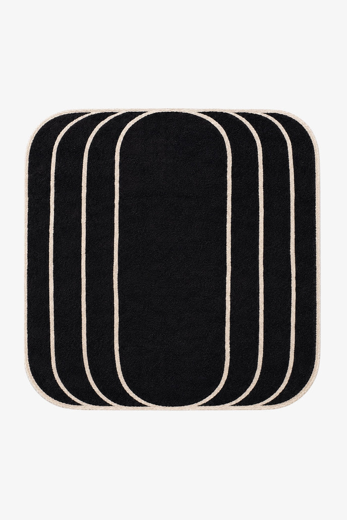 black and white modern square rug