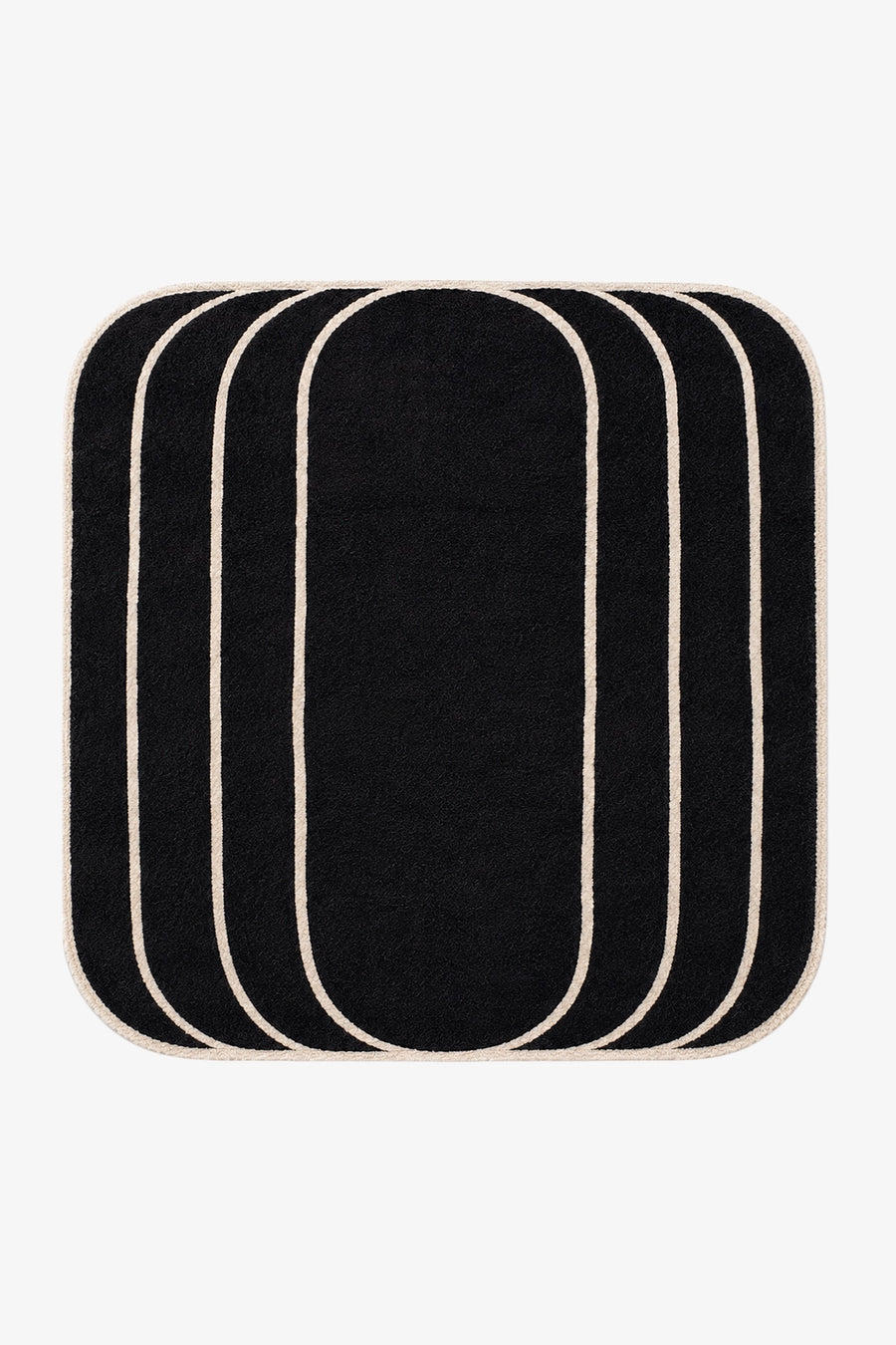 black and white modern square rug