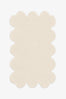 Cream Sculpted Edge Hand-Tufted Wool Rug