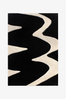 Black and White Zig Zag Hand-Tufted Wool Rug