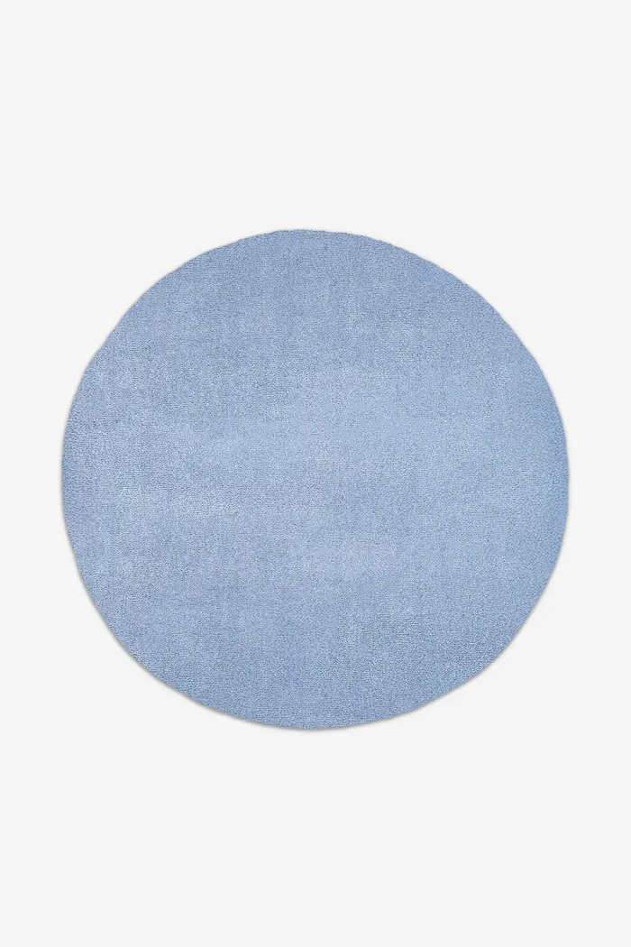 Soft light baby blue 10x10 round area rug perfect for modern spaces