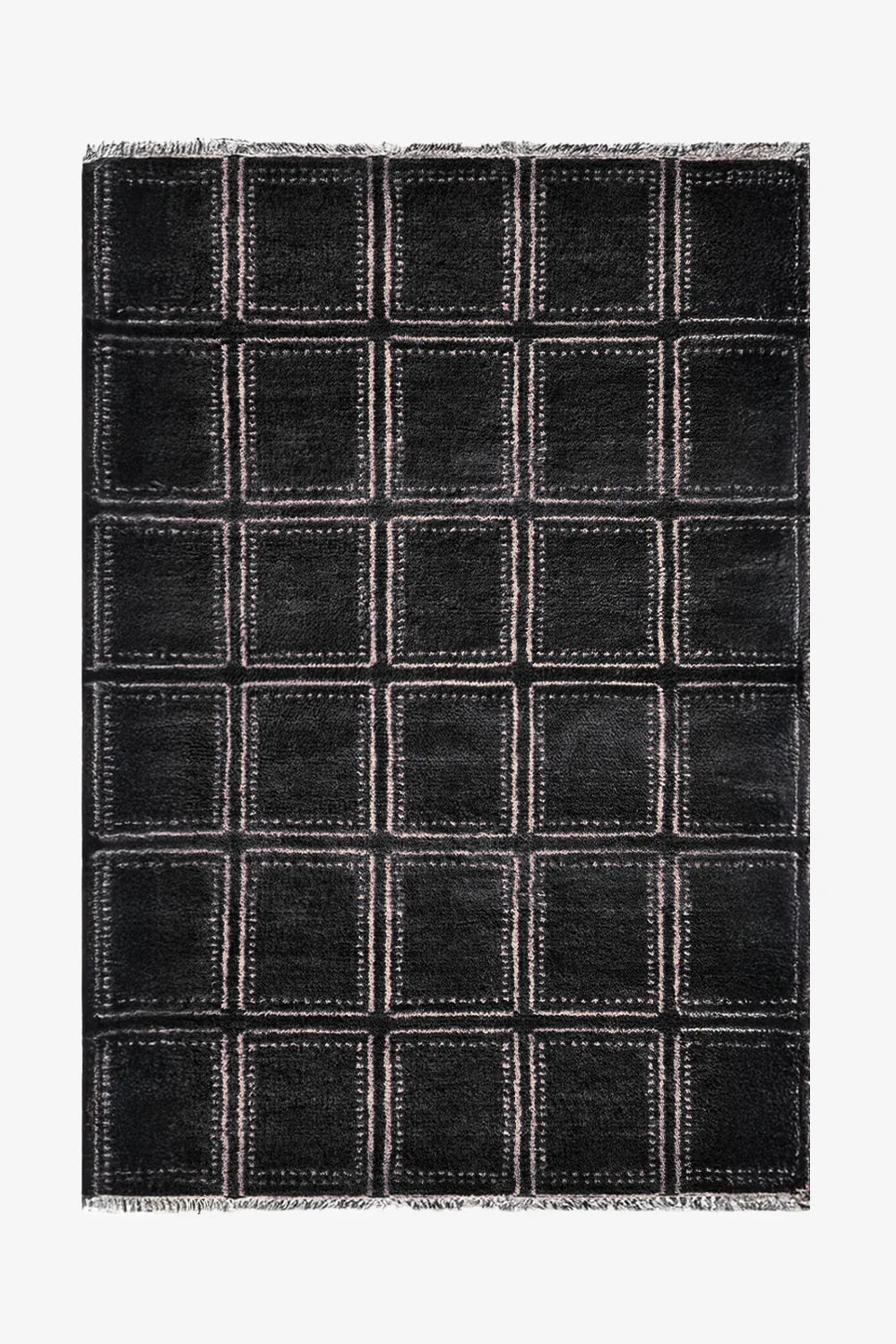 Boxstep Oushak Hand-Knotted Geometric Wool Rug