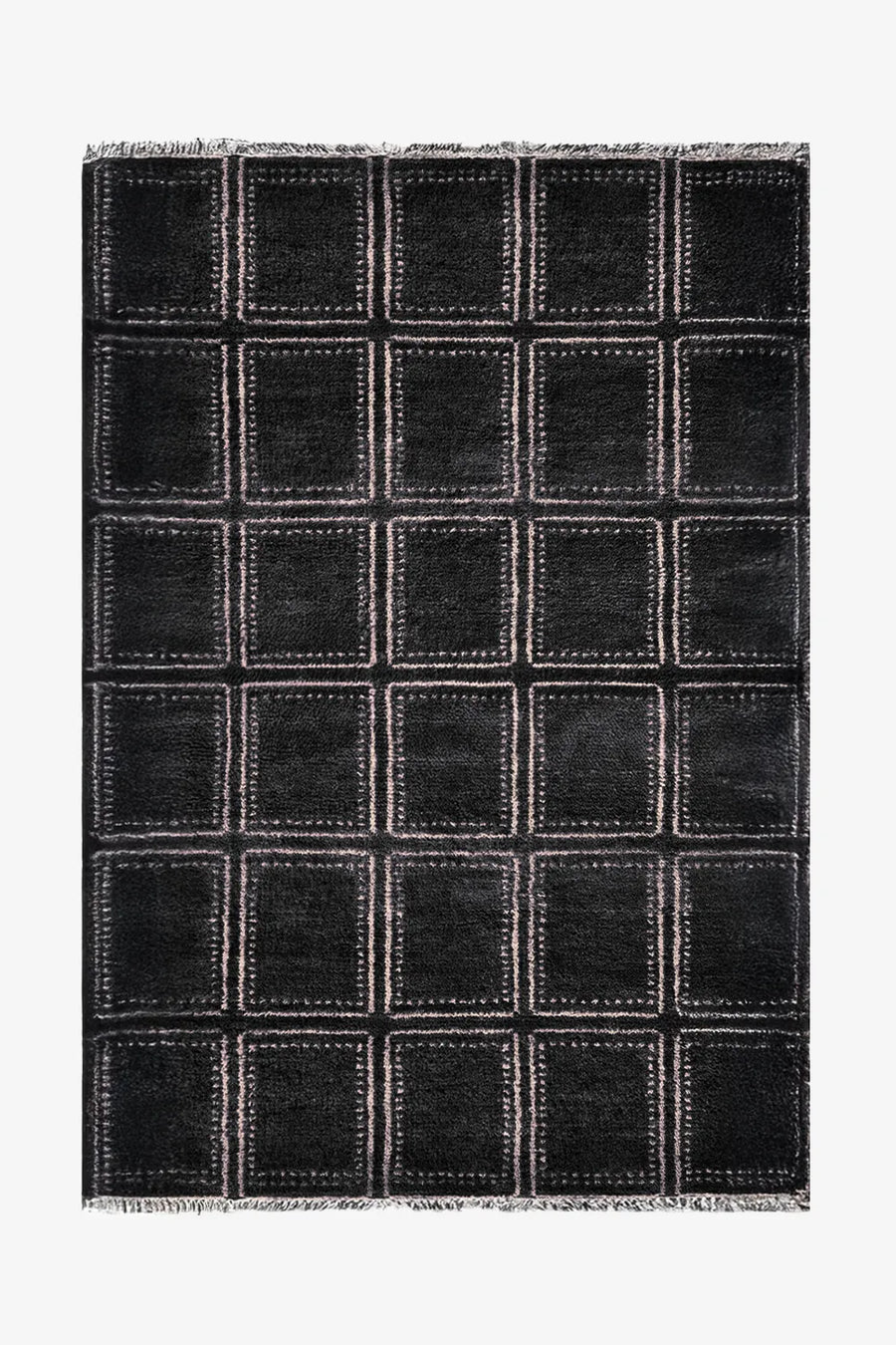 Boxstep Oushak Hand-Knotted Geometric Wool Rug