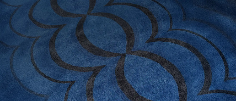 Close-up of a hand-tufted Jubi rug with intricate details, highlighting premium craftsmanship
