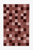 Burgundy Checkered Hand Tufted Wool Rug