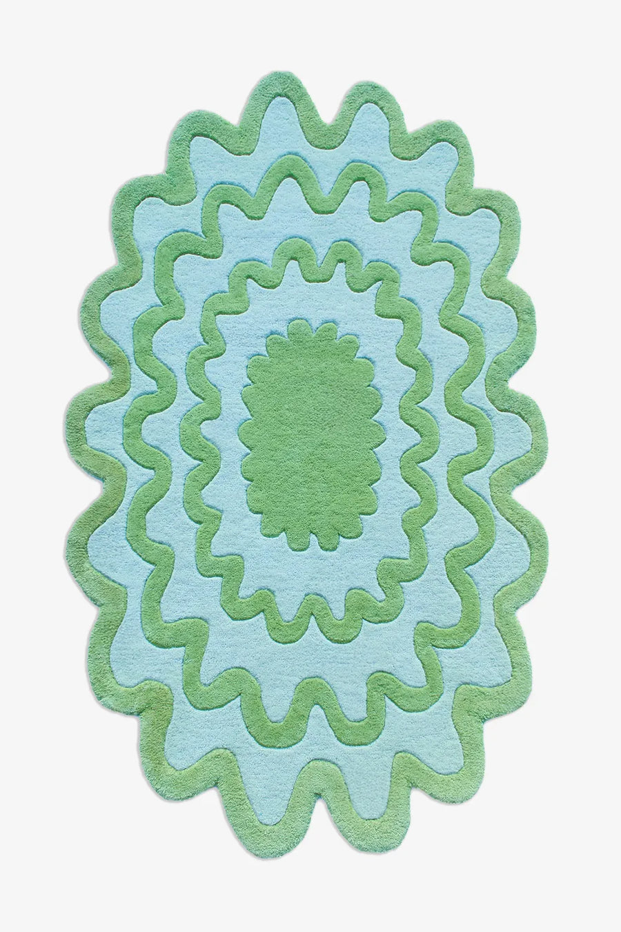 Burst Oval Hand Tufted New Zealand Wool Rug