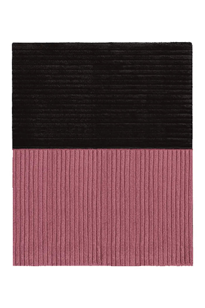 Black and dusty pink wool rug, modern textured rug for minimalist homes