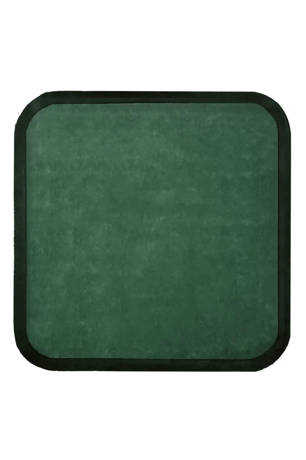 Plush emerald green square area rug with a contemporary edge.
