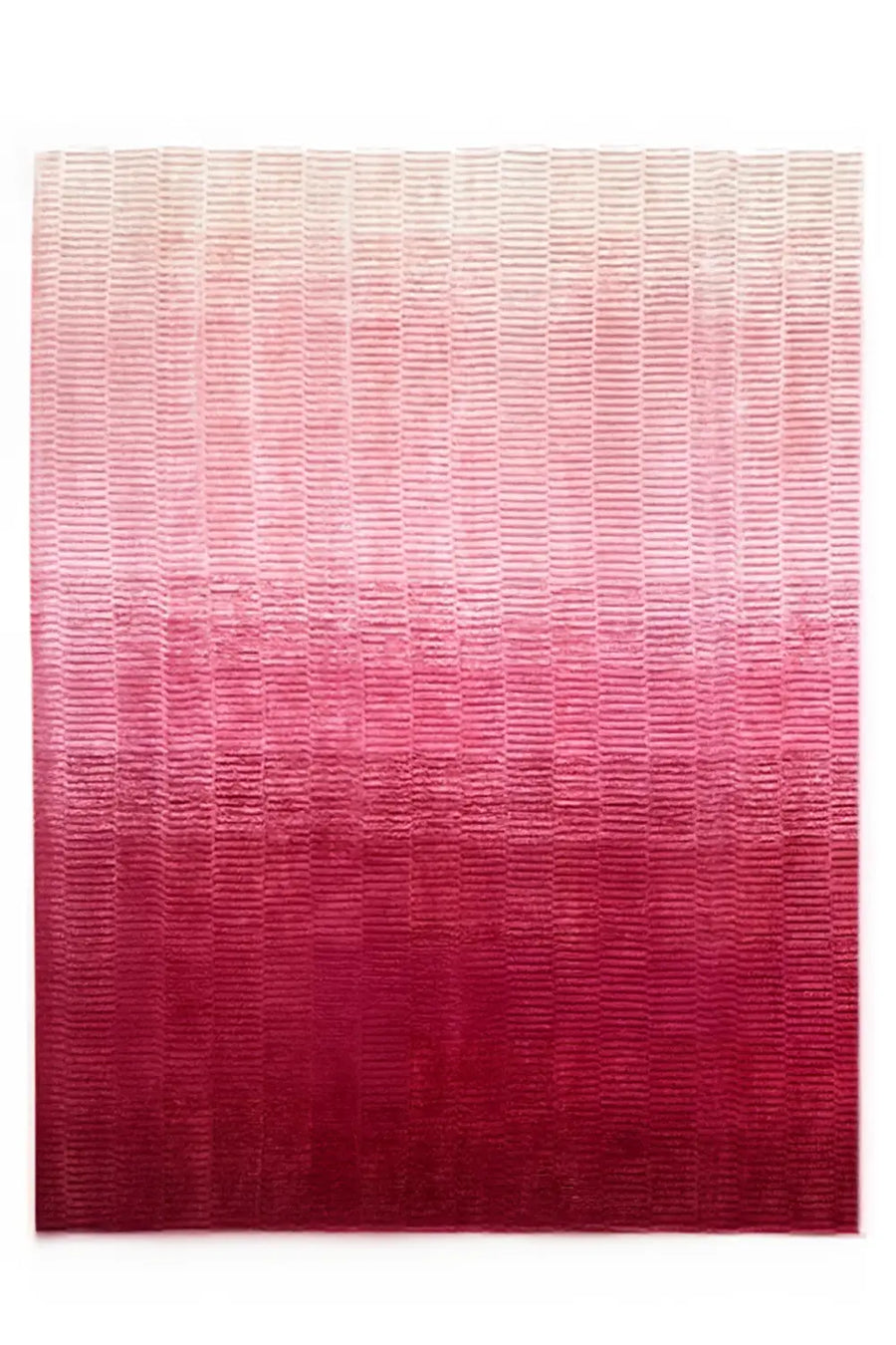 Pink Ombre Hand Loomed Wool Rug - Soft Modern Pink Area Rug
