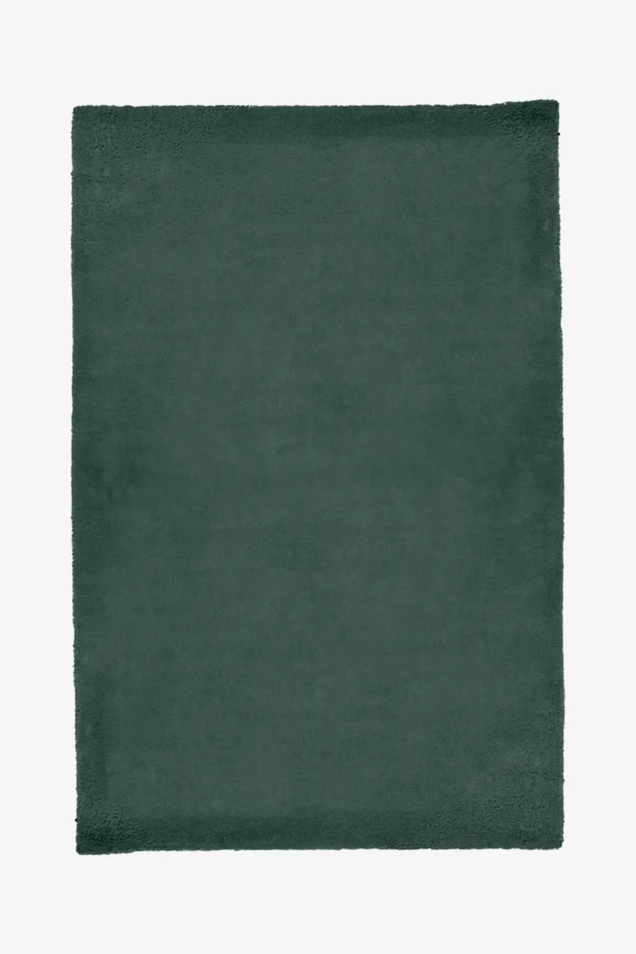 Dark green hand-tufted wool rug in a solid color, ideal as a Japandi or rustic rug for dining rooms