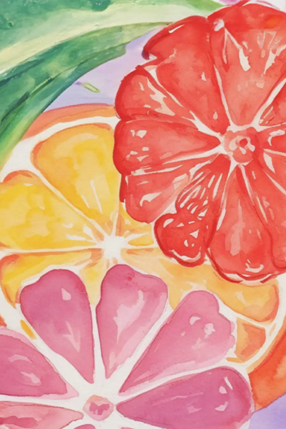 Vibrant floral botanical print featuring bold reds, pinks, and oranges
