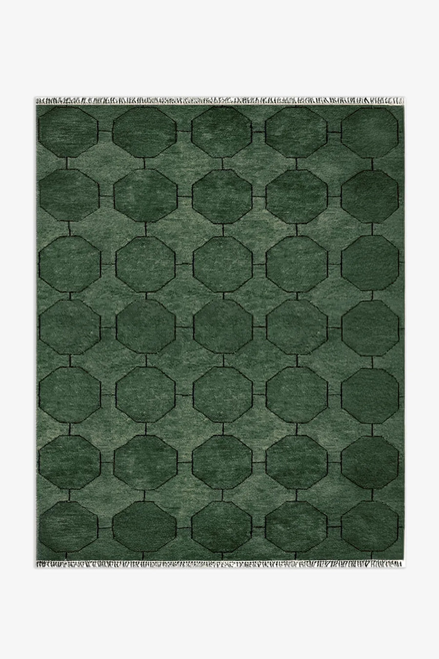 Octagon Link Hand-Knotted Geometric Wool Rug