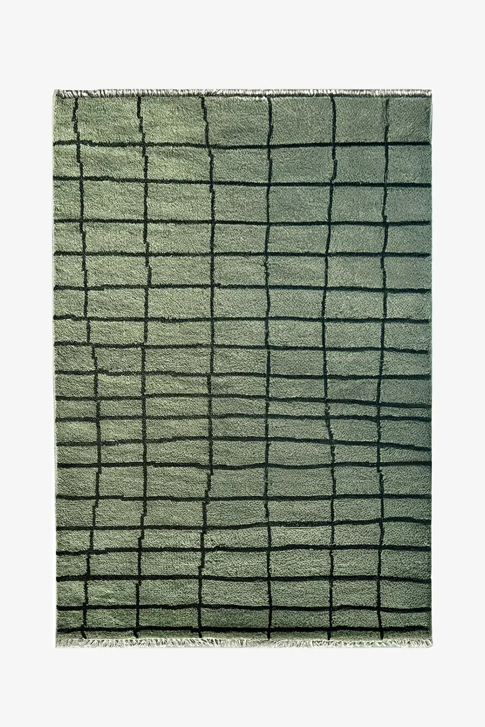 Modern Gridline Hand-Knotted Wool Rug