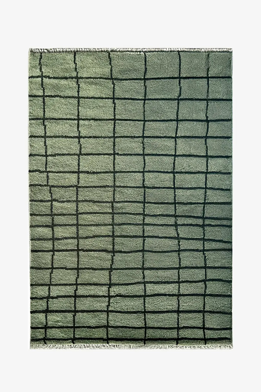 Modern Gridline Hand-Knotted Wool Rug