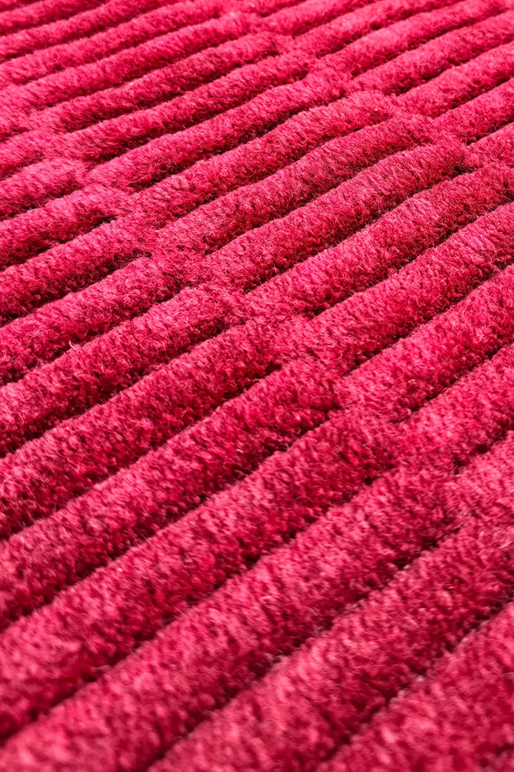 hot Pink Square Wool Rug for Living Room or Bedroom