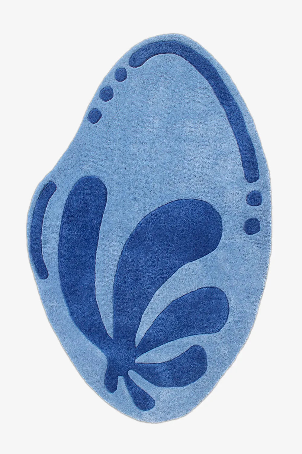 Floral Lagoon Irregular Oval Hand Tufted Wool Rug