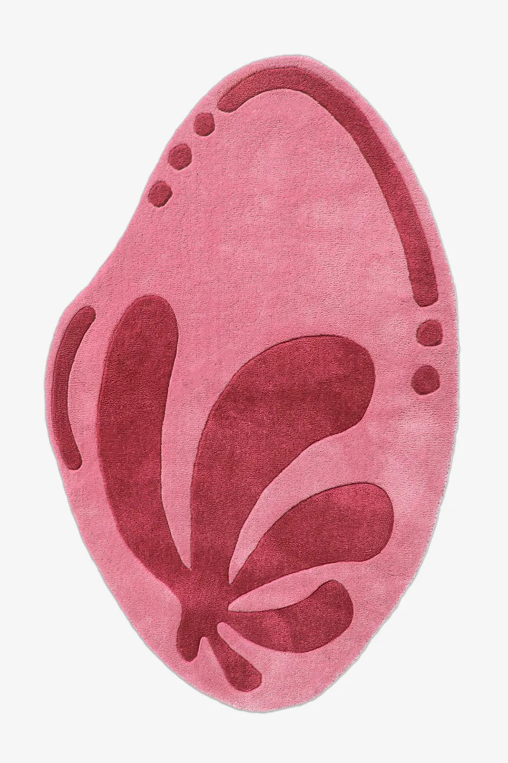 Floral Lagoon Irregular Oval Hand Tufted Wool Rug