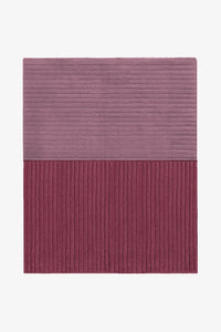Lavender and dusty pink striped rug, colorful textured wool rug for bedrooms