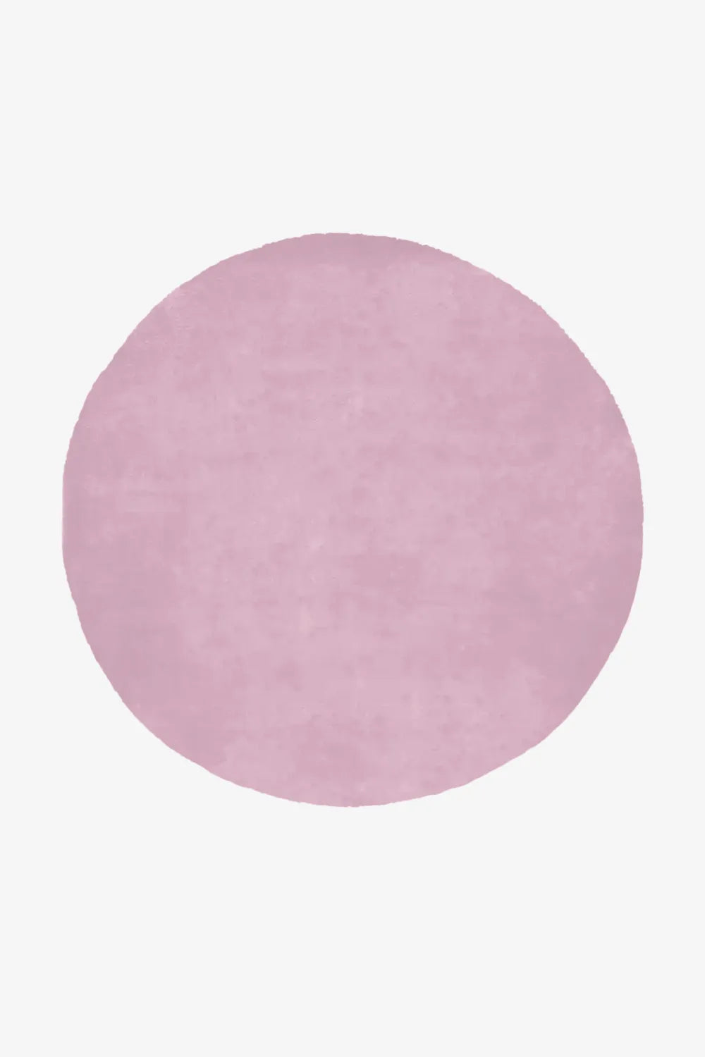 6 ft round pink wool rug in soft lilac tone with plush hand-tufted pile, ideal for bedrooms or nurseries
