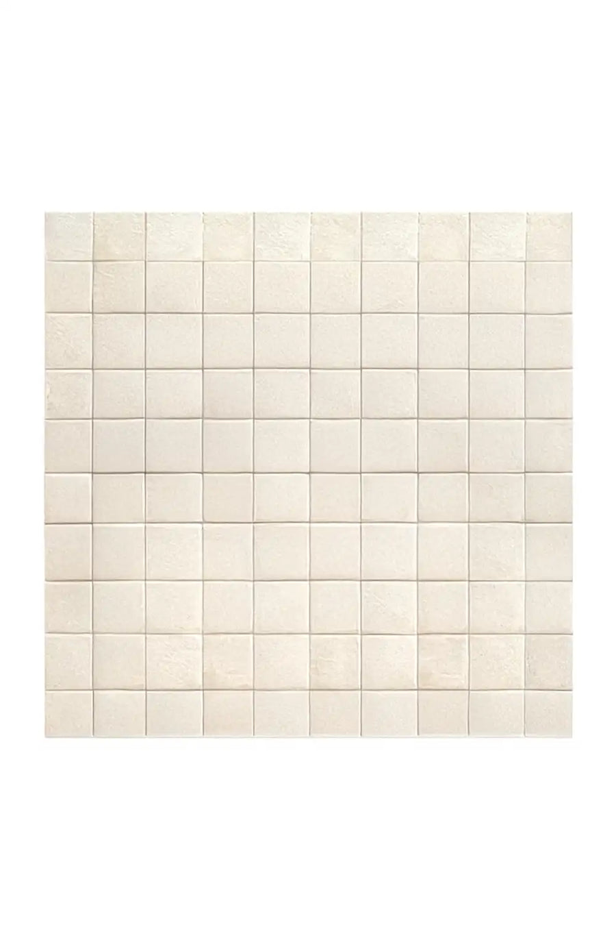 Neutral cream and beige checkered hand-tufted wool rug, perfect for living rooms