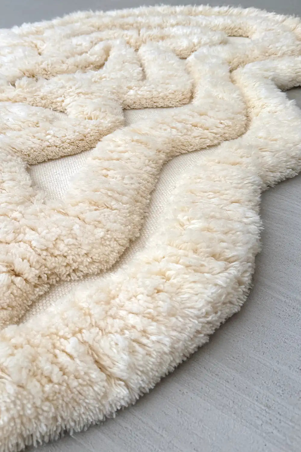 Rolling Tides Organic Shaped Shag Wool Rug
