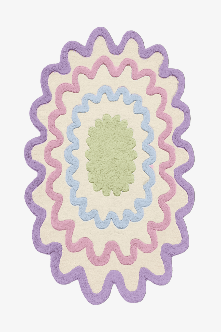 Customizable Spectrum Burst Tufted Oval Rug