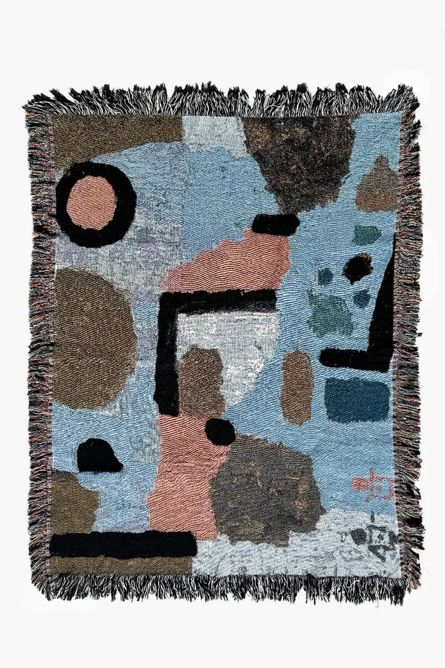 Paul Klee Blue Abstract Woven Throw Blanket