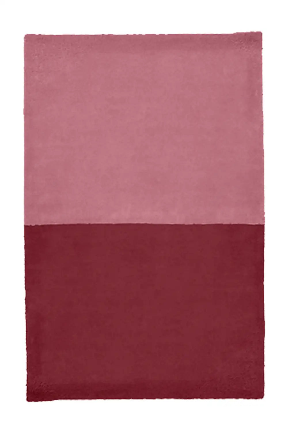 Rose and deep red two-tone wool rug, colorful modern bedroom rug