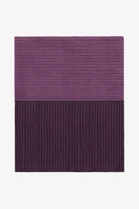 Deep violet and plum striped wool rug, bold modern rug for creative interiors