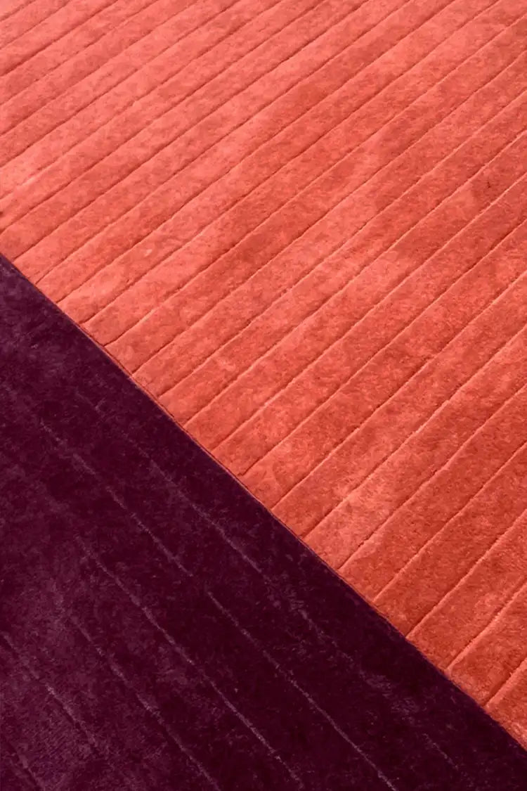 texture details of the ridge duo tufted rug by jubi a bold color block area rug with carved ribbed details