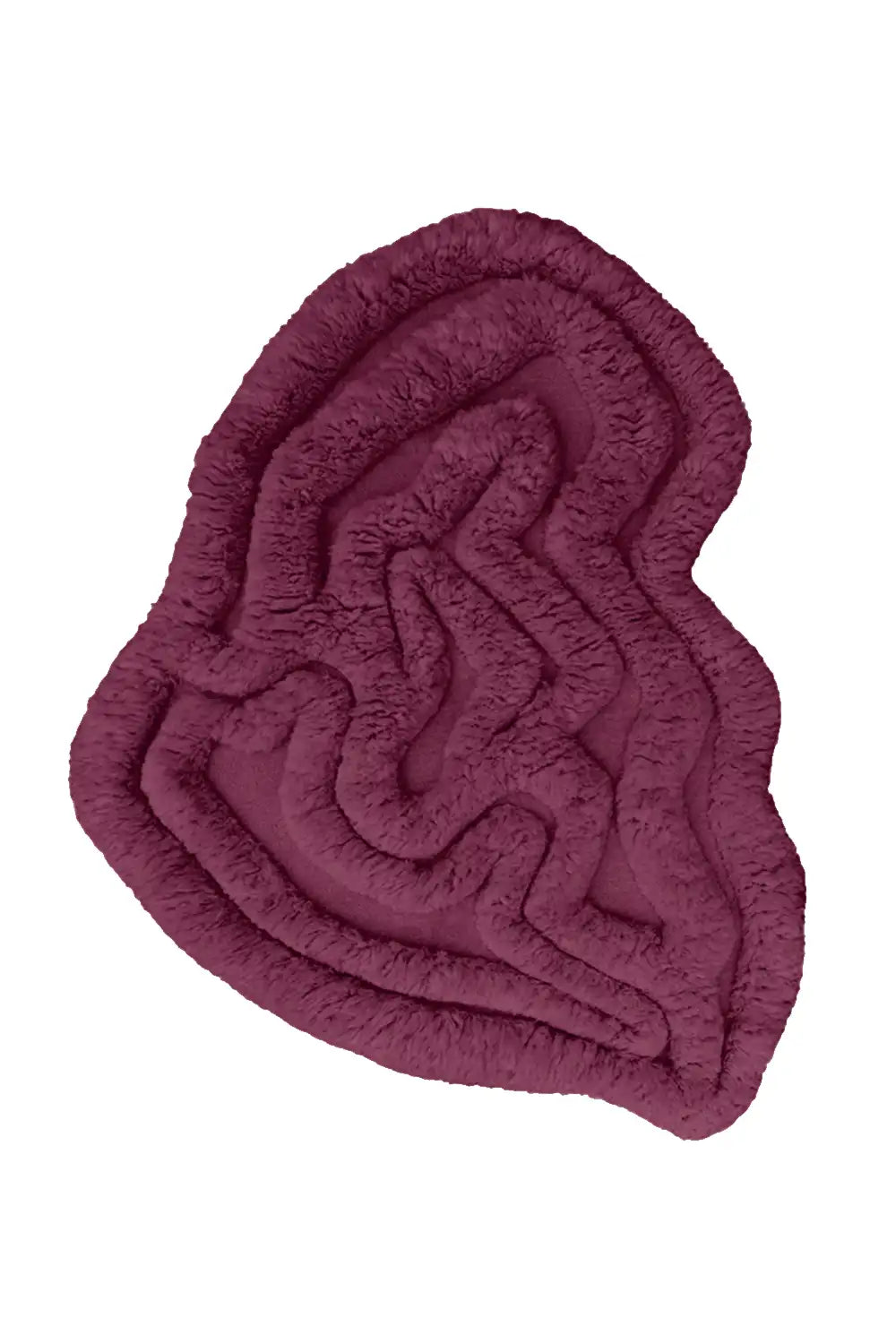 Small berry purple shag rug with thick sculpted texture, perfect as a bold statement rug in entryways