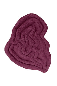Small berry purple shag rug with thick sculpted texture, perfect as a bold statement rug in entryways