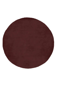 7 foot round brown wool rug in chocolate tone, hand-tufted and plush, great for cozy living spaces