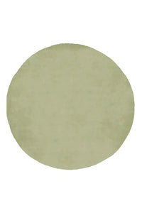 8 ft sage green round rug with minimalist design and soft wool pile, perfect for Japandi-style interiors