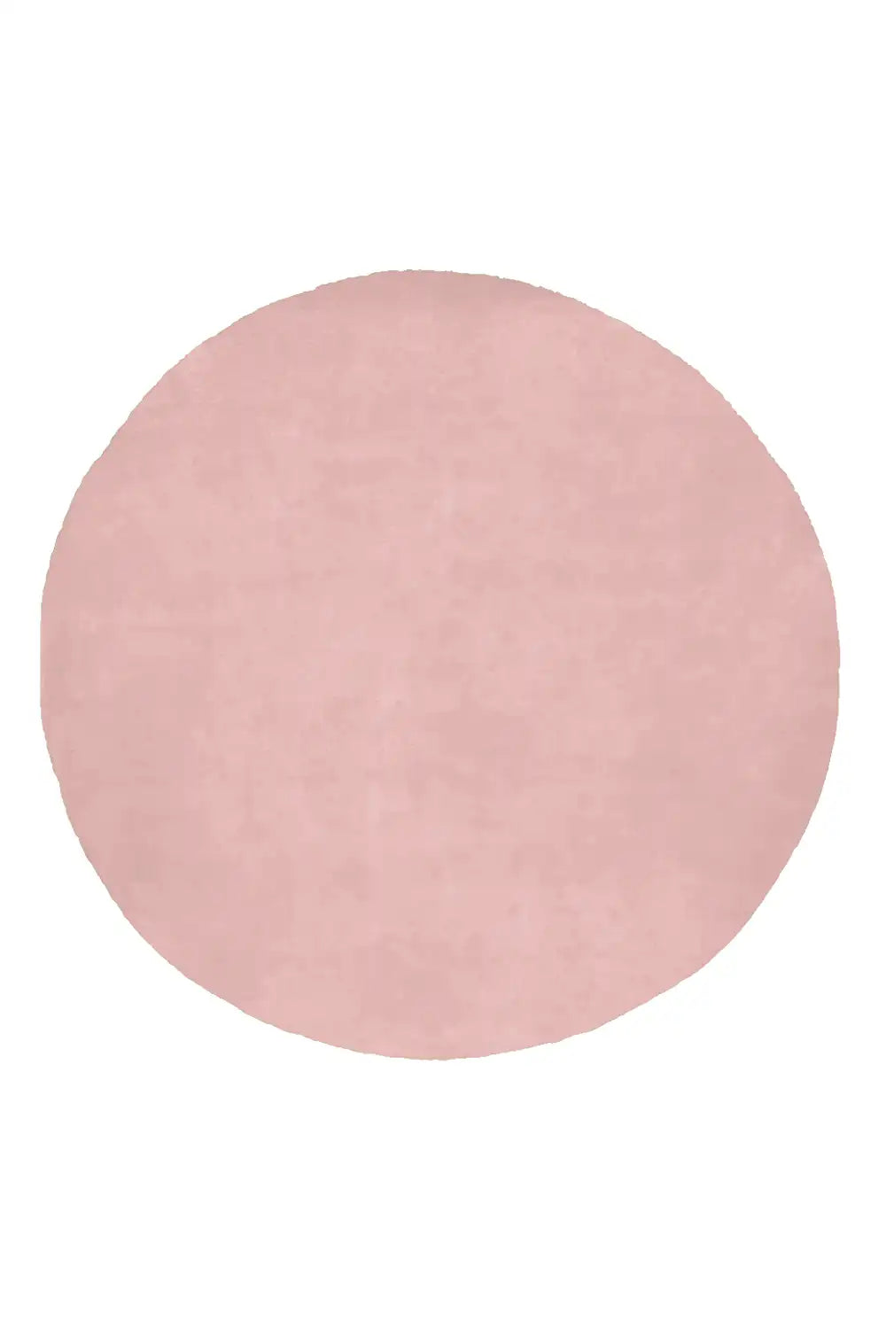 Small round blush pink wool rug, hand-tufted and perfect as a modern nursery or entryway rug