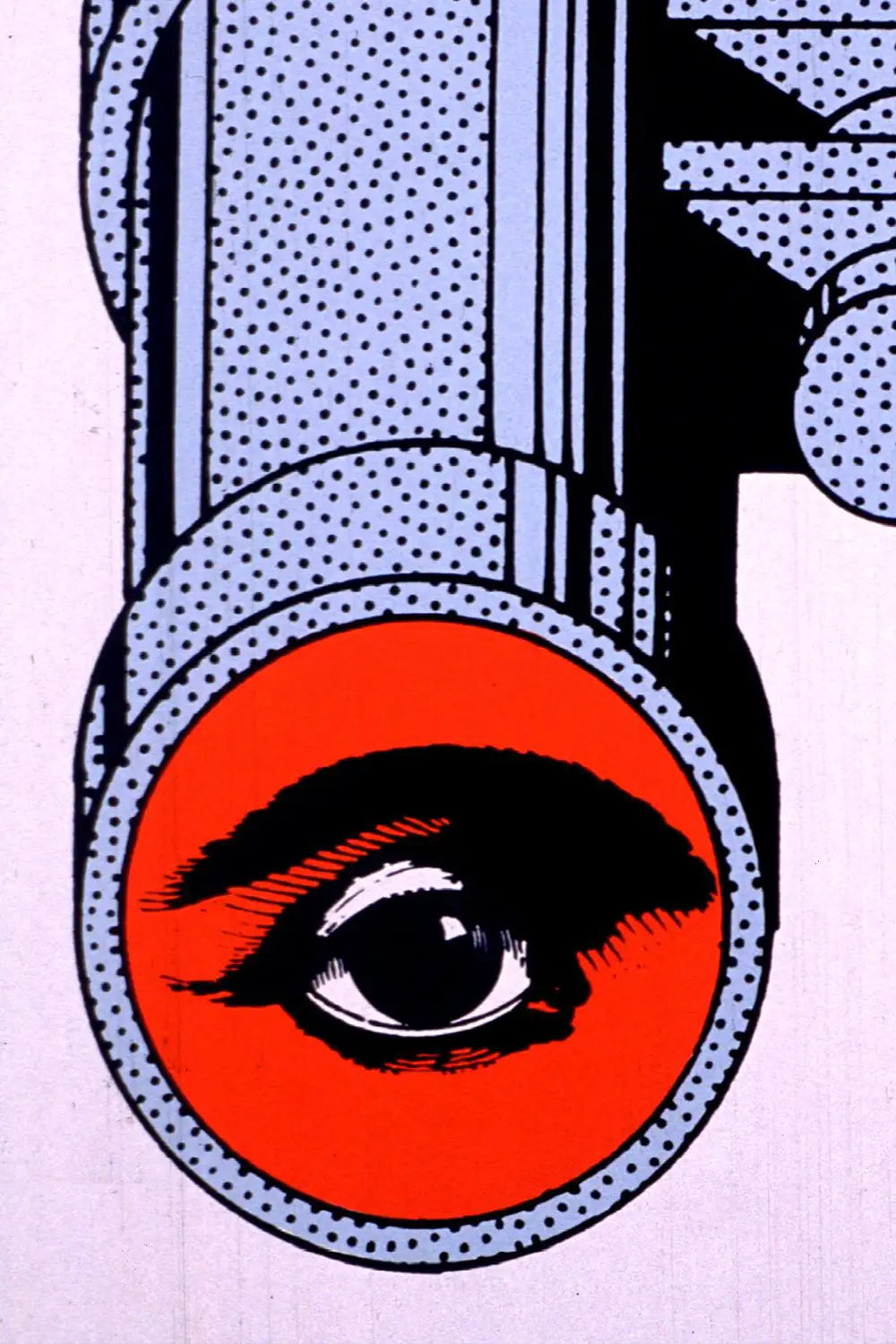Pop Art Binocular Eyes Square Print with surreal human eye details
