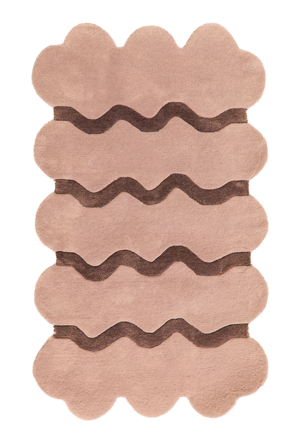 Sculpted Edge Hand Tufted Wool Rug in Brown by Jubi