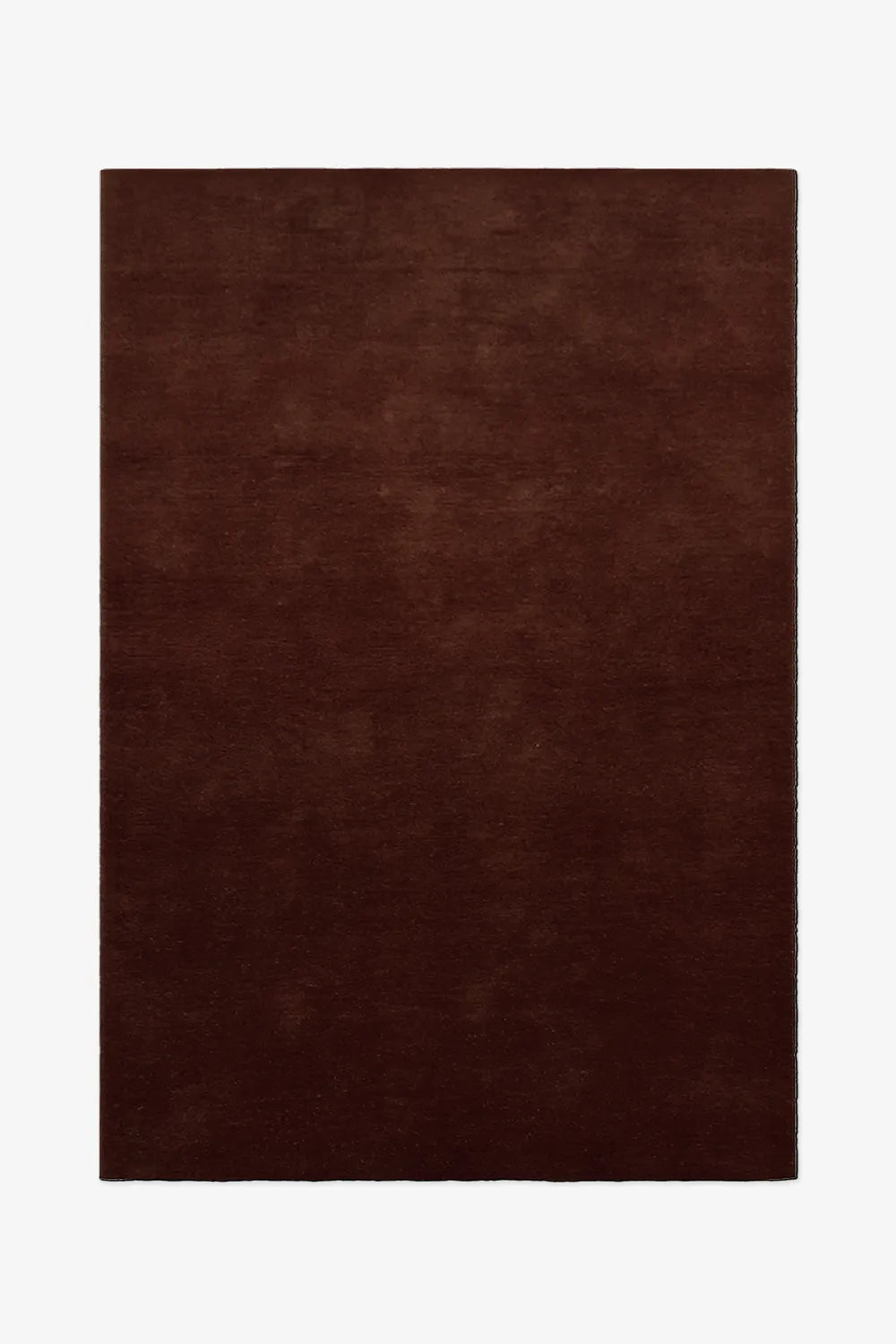 8x10 dark brown area rug in solid chocolate wool, hand-tufted and ideal for modern living or dining rooms