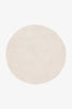 Cream Round Hand-Tufted Wool Rug