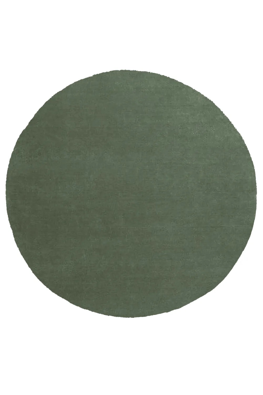 Custom Handmade Solid Color Round Wool Rug Green