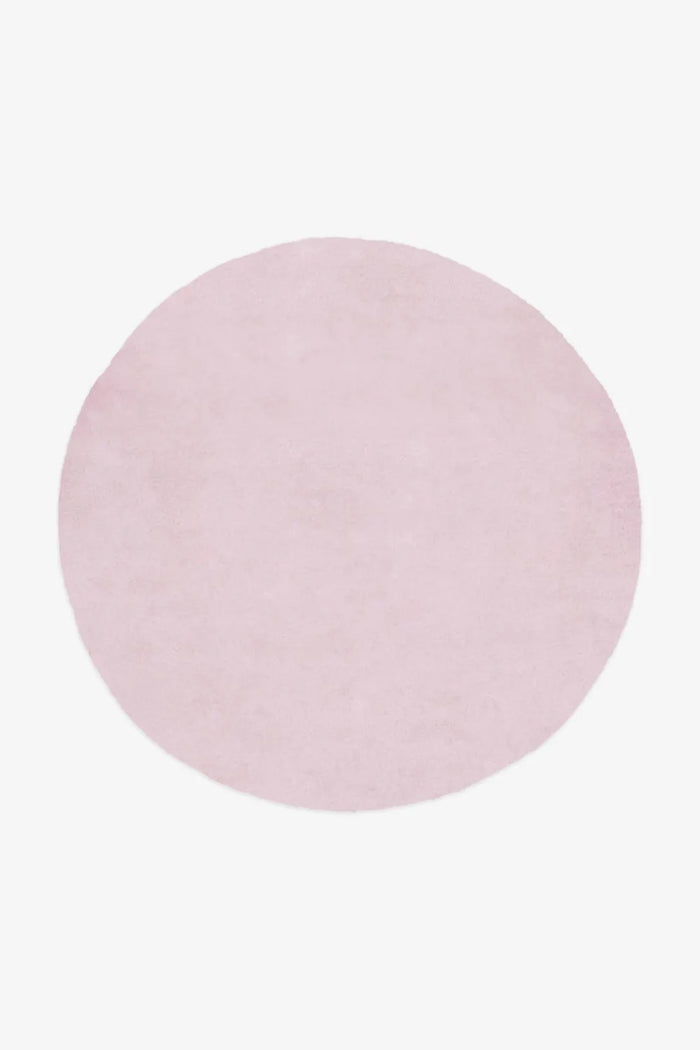 Modern 5x5 light pink round wool rug for colorful small spaces
